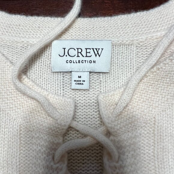 J CREW COLLECTION CASHMERE LACE UP POPOVER SIZE M - Picture 3 of 10